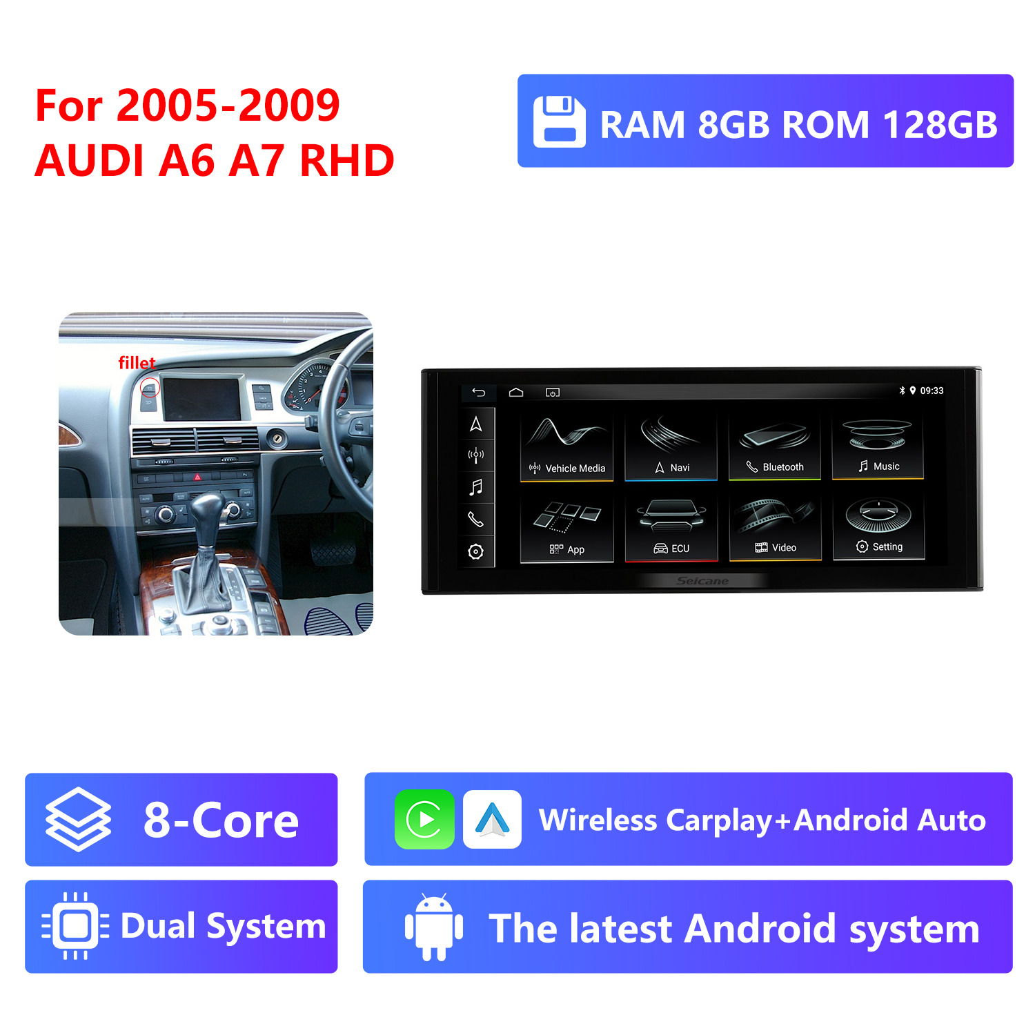 8-Core RAM 8G ROM 128G,2005-2009,RHD